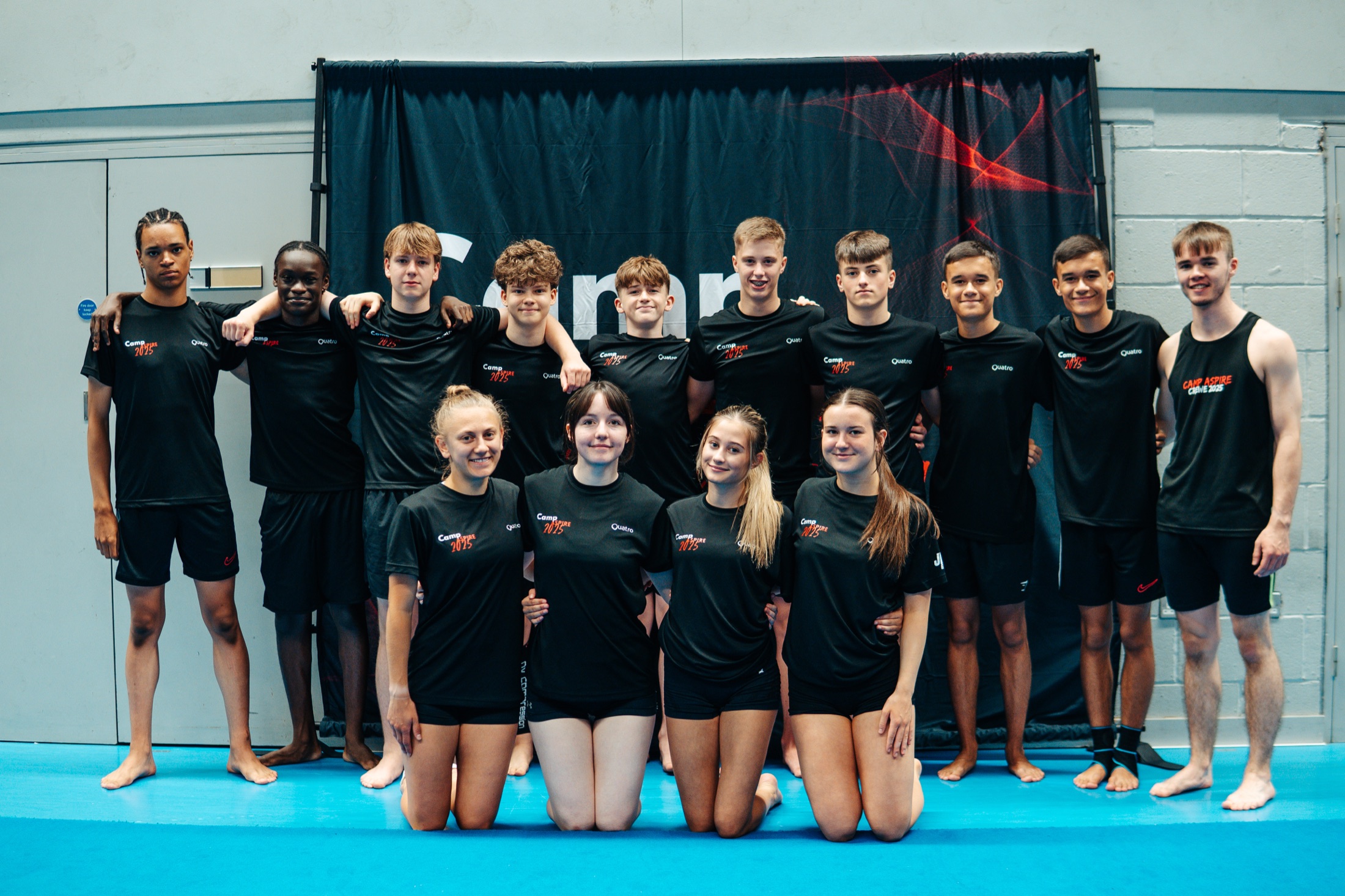 Camp Aspire participants training together in Crewe
